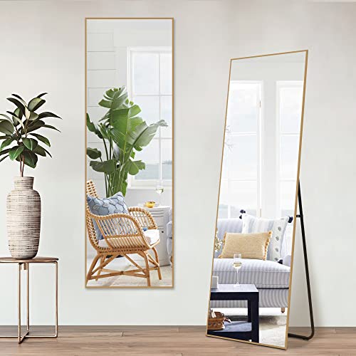 Nicbex Full Length Mirror, 59X16 Inch Aluminum Alloy Frame Large Wall Mirror, Vanity Mirror, Bedroom Mirror, Dressing Mirror, Living Room Mirror,Gold #TOP5