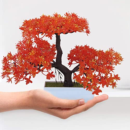 Creative Green Artificial Plants Tree Bonsai Artificial Plants In Pot Artificial Plants Plastic Planter Home Office Desk Decorations For Indoor Outdoor Decor Bunch Of Roses (Orange, One Size) #TOP3