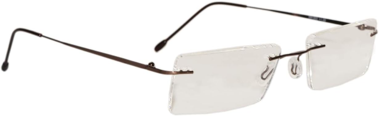 Peter Jones Brown Rimless Unisex Reading Glasses (Eye Power 1.00)