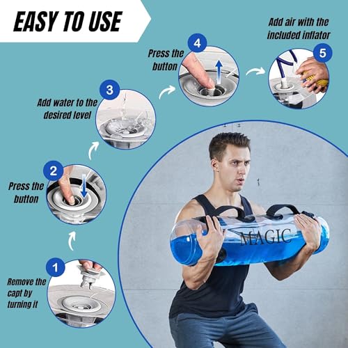 Sac de Poids d'Entraînement. Sac d'Eau de Fitness. Sac d'Eau de Remise en Forme 5-20 Kg. Sac à Eau de Poids Réglable et Portable, pour l'Entraînement Physique, Équilibre, Force, Poids, Yoga, etc. – Image 4