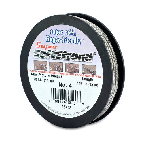 Hanging Solutions Size No.4 Super Softstrand Vinyl Coated Stainless Steel Picture Wrapping Wire