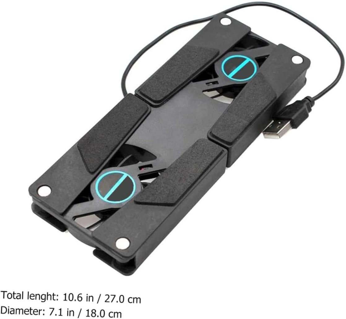 2PCS Laptop Cooler Pad with Dual Fans USB Powered Quiet Cooling Stand Anti-Slip Mat Compatible with All Laptop for Gaming and Work