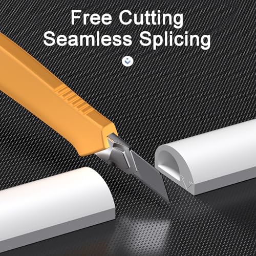 Half Round Floor Cable Cover for 2-4 Cords, Paintable Self-Adhesive Cable Hider - Decorative Gray Cable Protector for Office, 100cm/39in Length