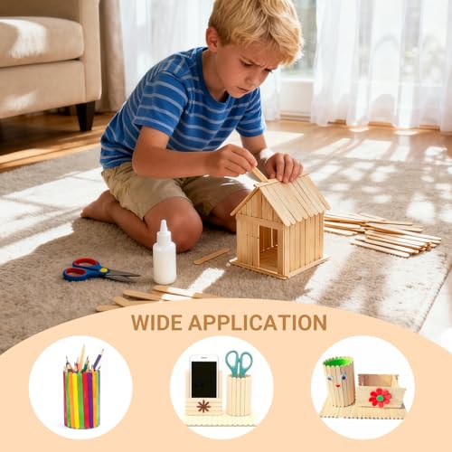 Miniatura 6 de 400 Palitos De Madera Palos Madera Manualidades Versátiles Para Bricolaje, Proyectos Creativos Y Manualidades, 114 Mm X 10 Mm X 2 Mm