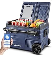 AAOBOSI draagbare koelkast, 35 l, draagbare koelkast 12 V 220 V, met wielen en handgrepen, draagbare koelkast, F ...