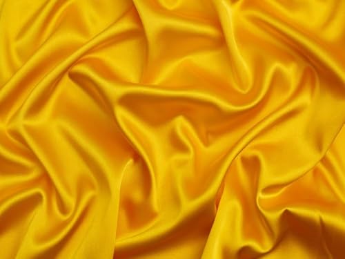 Minerva Mustard Stretch Woven Satin Fabric - Per Metre