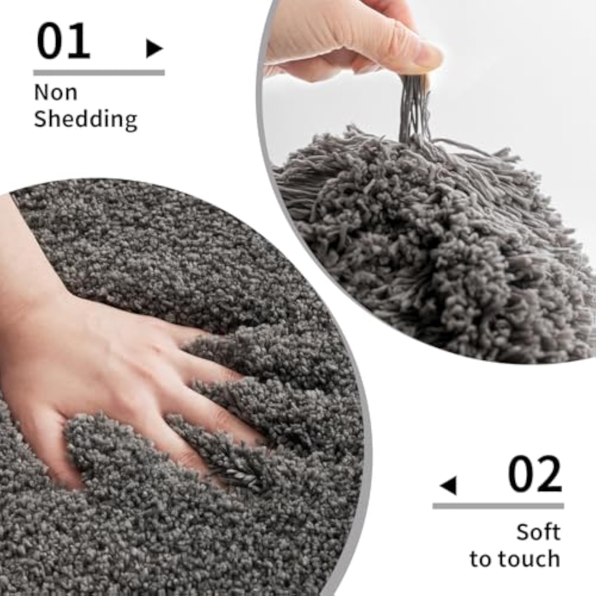 Luxury Fluffy Shaggy Polyester Carpet, 2x6 Feet