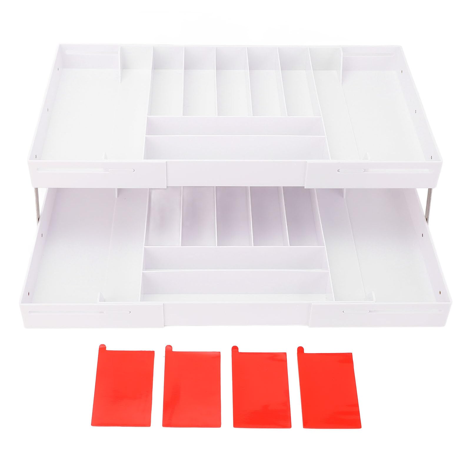 Cajón plegable organizador bandeja multifuncional ahorro de espacio organizador de escritorio expandible de varios niveles (Blanca)