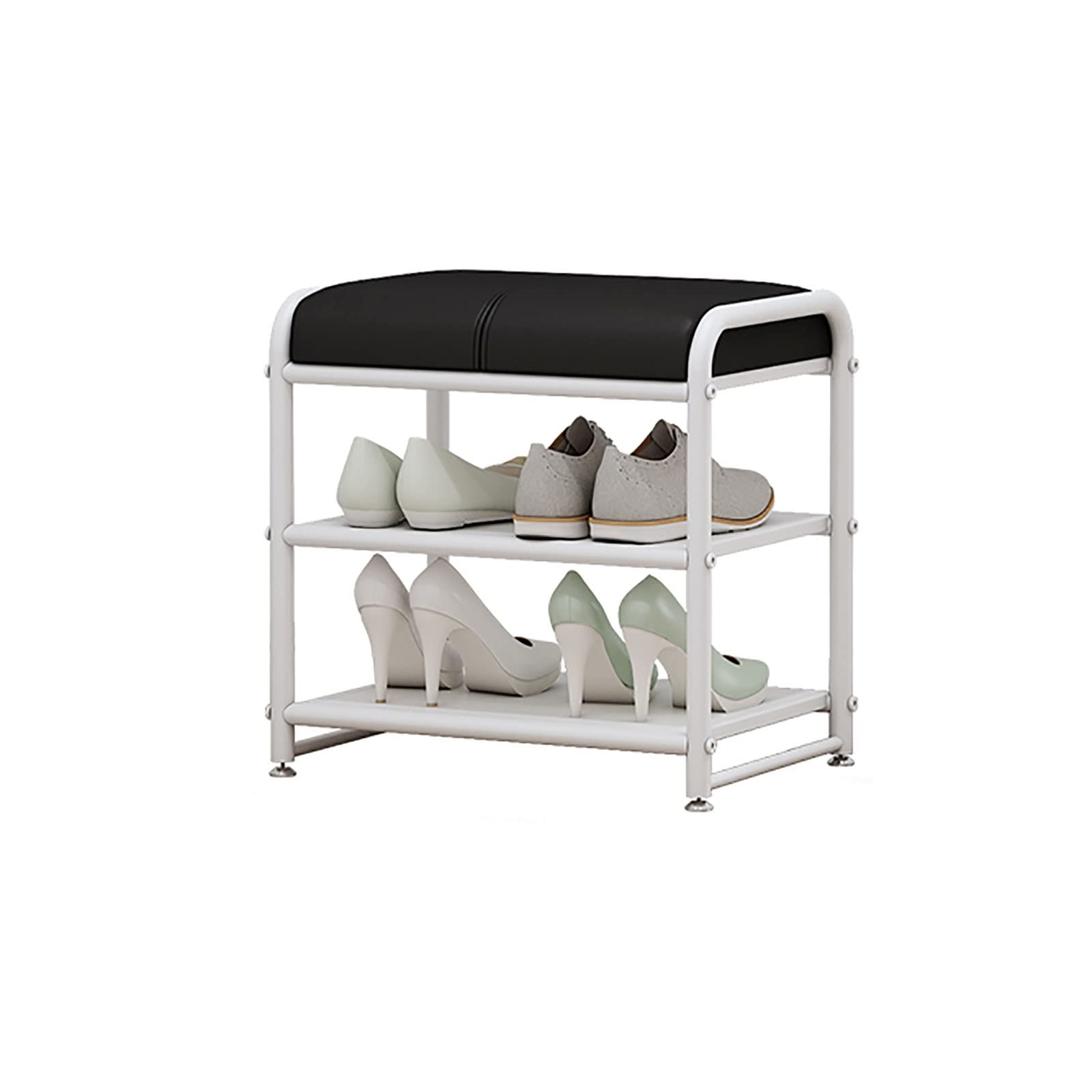 Armoire à chaussures pliable en fer de 50 cm avec tabouret à langer d'entrée