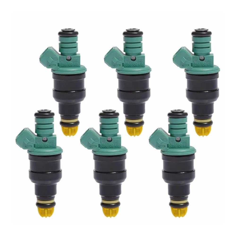 Hsugftmz One Color 6Pcs Fuel Injectors 0280150415 Fj292 For 325I 323I 525I M3 2.5L 3.0L Replacement Nozzle Parts For E36 E34 E30