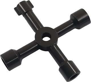 1 Pack Multi-Functional Utilities and Water Gas Meter Keys, Cabinet Opening Triangle Square Keys, 4 Way Tools for Valve/Faucet/Spigots(Black)