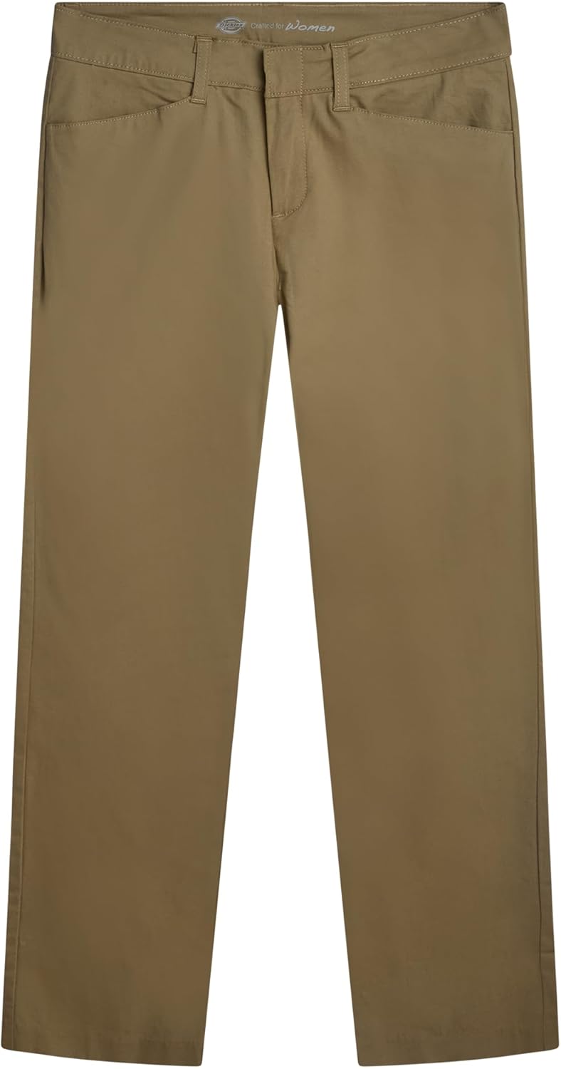 Dickies Women's Curvy Straight Leg Stretch Twill Pant