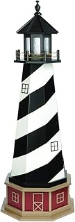 DutchCrafters Cape Hatteras, NC Decorative Light Up Wooden Lighthouse, Outdoor Yard Garden Statue - Amish Made in America (5' with Base, Replica)