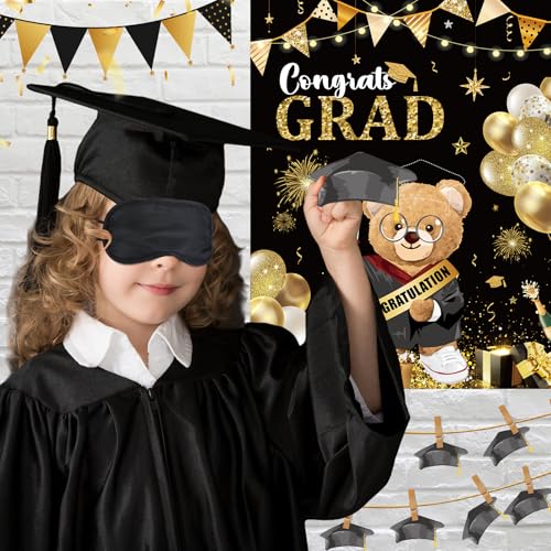 AmazingSpark Graduation Party Game Set Pin the Graduation Cap Game Class of 2025 Congrats Grad Poster with 12 Stickers for Grad Party Supplies Decorations - Thumbnail 6