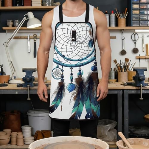 Delantal de trabajo con diseño atrapasueños y bolsillos ajustables miniatura 4