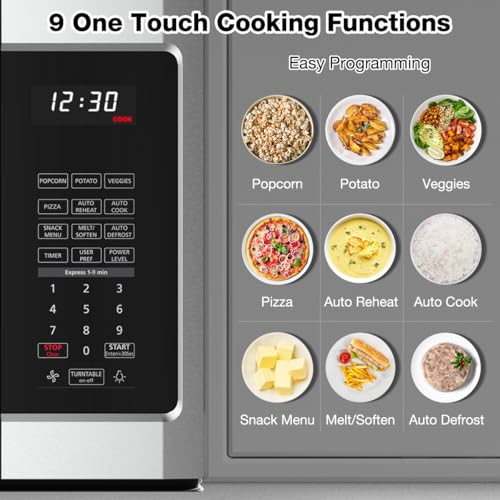 Image of 30 inch Over the Range Microwave Oven, ThermoMate 1.9 Cu. Ft. Capacity Microwave Over the Stove with One Touch, 1000 Cooking Watts, 400 CFM, 11 Power Levels, Sensor Cooking, LED Lighting, Stainless Steel