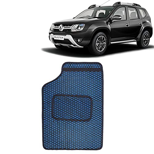 Image of Kingsway Dotted Design Car Floor Foot Mats Universal Fit for Renault Duster, Model Year : 2014 Onwards, Water and Dustproof, Color Blue, Set of 5 Pieces