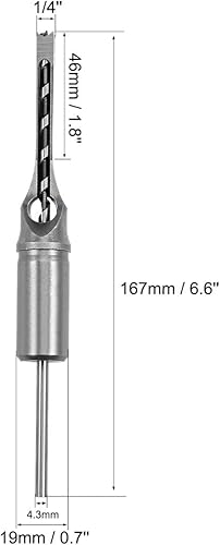 Miniatura 9 de uxcell Broca de agujero cuadrado, herramienta eléctrica de mortaja de cincel hueco de acero de alto carbono de 516 "para carpintería