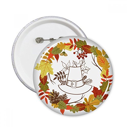 Badge Pins Feuille Thanksgiving DIYthinker - Personnalisez vos Vêtements Unis sans Abîmer le Tissu