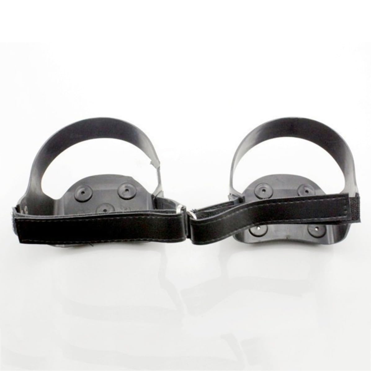 Housoutil Ramponi da Ghiaccio Nero 5 Denti in Silicone Design Strisce Riflettenti, Protezione Antiscivolo 1 Paio per Scarpe da Escursionismo e Alpinismo per Terreni Ghiacciati e Innevati