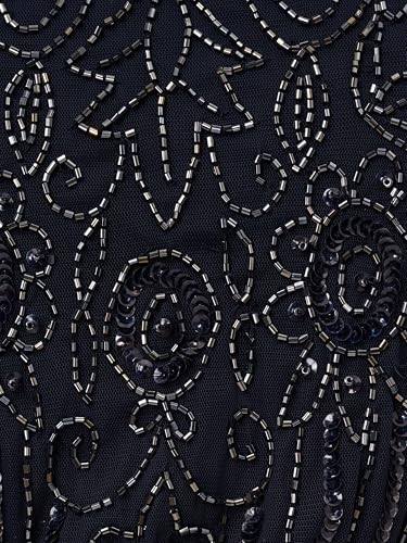 Image of Adrianna Papell Boat Neck Short Sleeve Blouson Beaded Gown