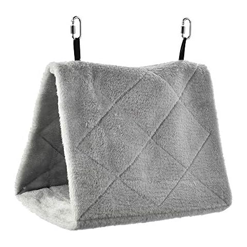 Parrot Essentials Large Bird House Snuggle Hut Hideaway for Parrots, Budgies and Other Birds - Fun Coloured Soft, Cozy Hanging Tent Sack for Resting and Hiding - Toy Hammock Tent Makes Them Feel Safe Cover