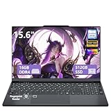 PC Portatile da 15,6 Pollici con Celeron N150 Processor, 16GB RAM 512GB SSD, Notebook Win 11 con Tastiera Retroilluminata Sblocco Impronta Digitale, Laptop Computer Portatile WiFi5 BT4.2 USB3.0 HDMI