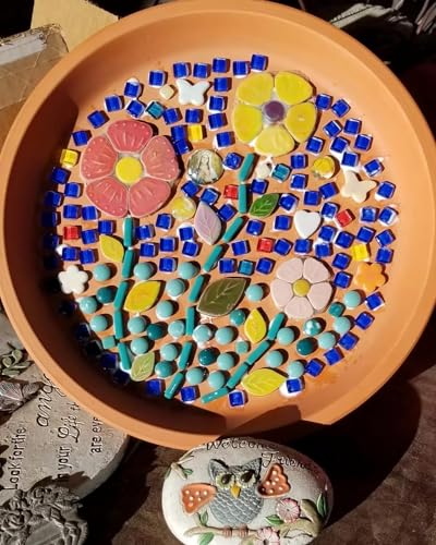 500 g zufällige schillernde Blätter, Keramik-Mosaikfliesen, kreative Keramik-Mosaikstücke in 3 Größen, für Bastelarbeiten, Blumentöpfe, Vasen, Tassen, Gartendekoration, Mosaikzubehör (weiß)