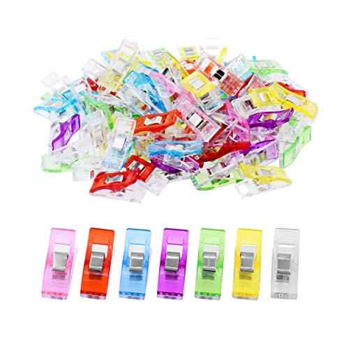 Mandala Crafts Nähklammern für Stoff - Quilting Clips - Mehrzweck-Kunststoff-Nähklammern zum Nähen Quilten Binden Häkeln Stricken Mehrfarbig 200 Stück Cover