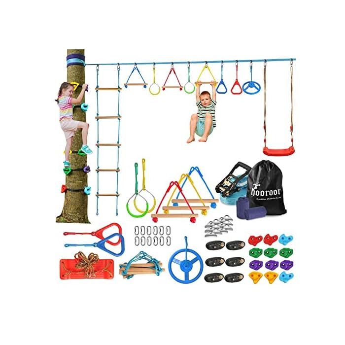 Buy hooroor Slackline Warrior Obstacle Course for Kids66FT Slack Line