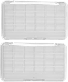 2pcs Empty Eyeshadow Case 24-grid DIY Makeup Storage Box | White as Abs Pp Build, Lightweight Travel-friendly Size, Large Capacity for Professional Makeup Enthusiasts