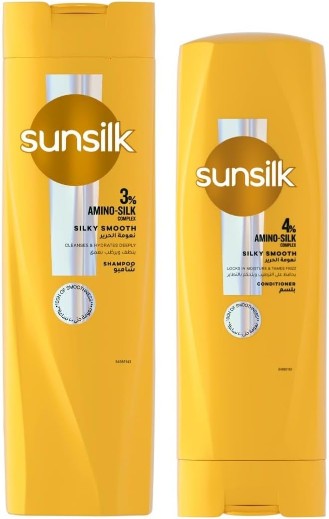 Shampoo, Silky Smooth, for instantly stronger and touchably smoother hair, 400ml + SUNSILK Conditioner, Silky Smooth, 320ml