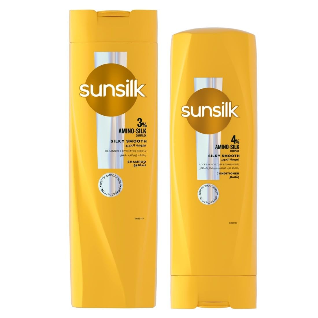 SUNSILK Shampoo, Silky Smooth, for instantly stronger and touchably smoother hair, 400ml + SUNSILK Conditioner, Silky Smooth, 320ml