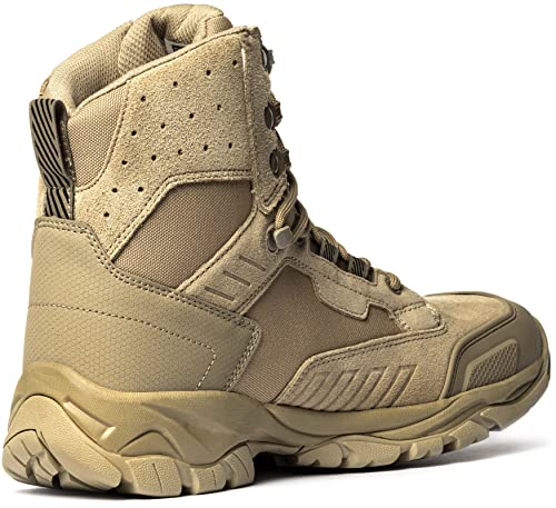Cqr Men's Military Tactical Boots, Lightweight 6 Inches Combat Boots, Durable Edc Outdoor Work Boots, Fathom 6 - Suede Tan, 12 #TOP2