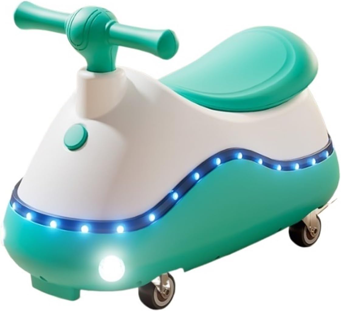 Twist car Wiggle Car for Kids 4 Wheels Swing Cars with Lights Music Anti-Rollover Ride On Toys for Indoor Outdoor Ride on Toy(Green)