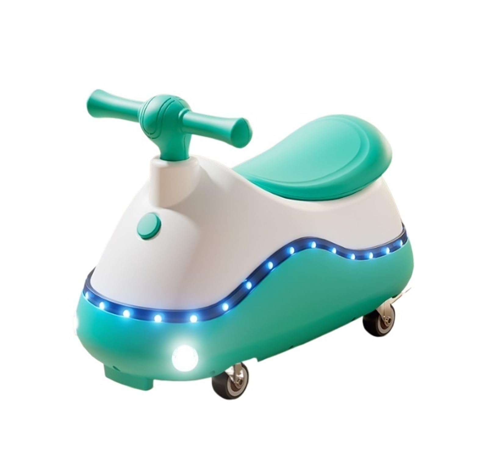 Samochodzik na huśtawce, Wiggle Car dla dzieci 4 koła huśtawki samochody ze światłami muzyka Anti-Rollover zabawki do jeżdżenia wewnątrz huśtawka na zewnątrz karty(Blu)