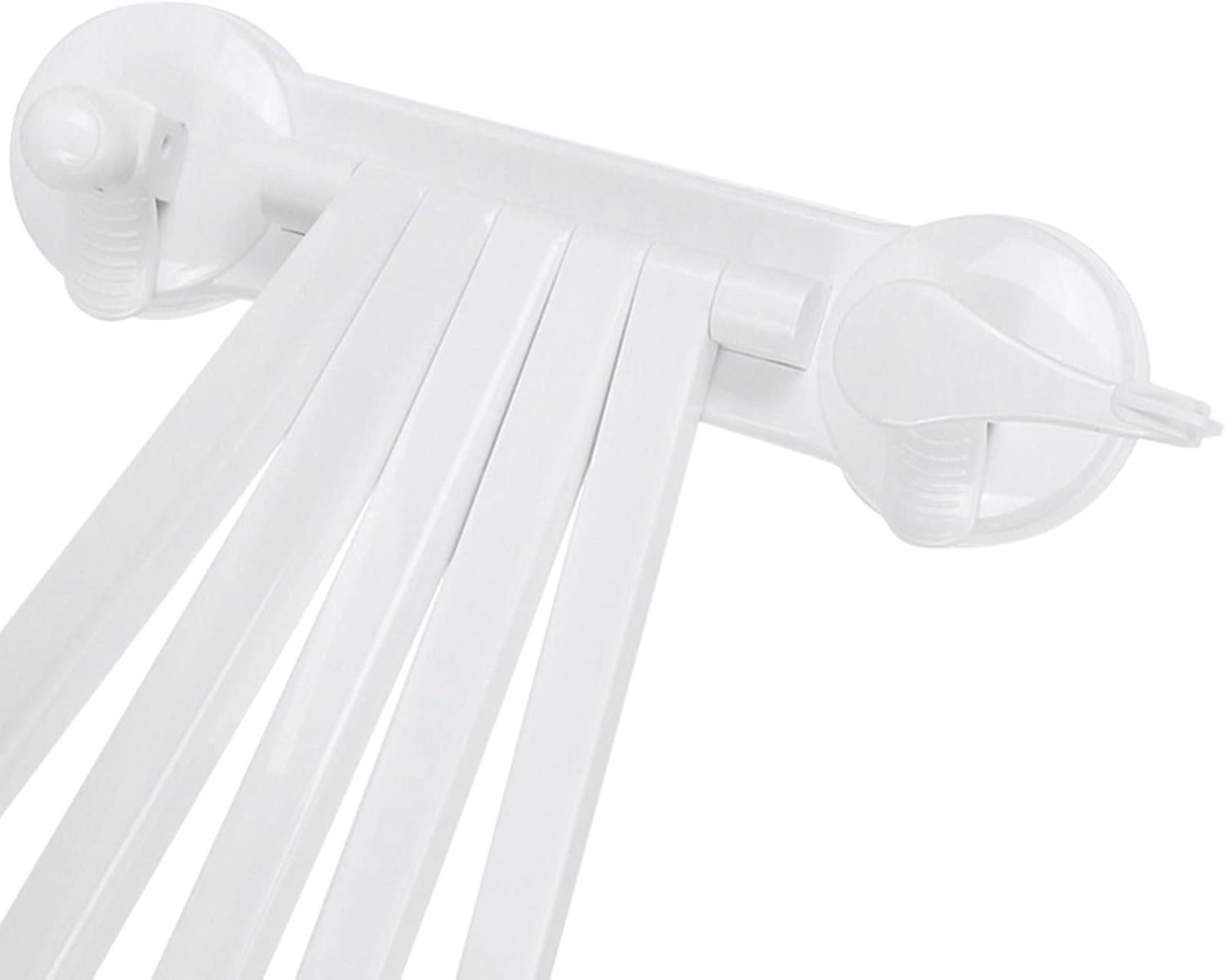 Pissente Bathroom Towel Rack, 5 Arms Swivel with 180° Rotation, 15 Inch Wall Mounted Swing Out Hanger, ABS Plastic with Hook