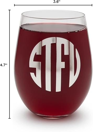 Miniatura 8 de BigMouth WTF & STFU Monogram Copas de vino