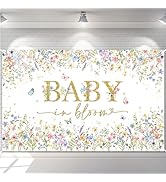 Avezano Baby in Bloom Backdrop Wildflower Baby Shower Party Decorations Watercolor Floral Baby in...