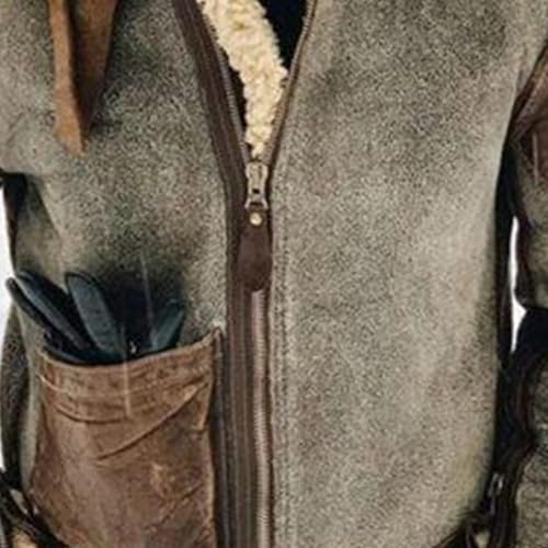 Chaqueta Bomber Vintage con Cuello de Piel Sintética para Hombre miniatura 2