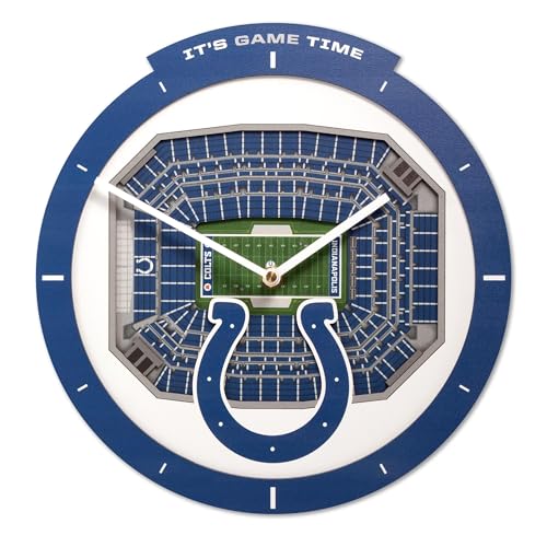You The Fan NFL Indianapolis Colts 3 D Stadium View Clock