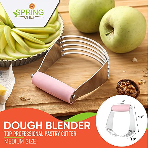 Image of Spring Chef Medium Dough Blender Hand Tool - Pastry Cutter - Pink Lemonade