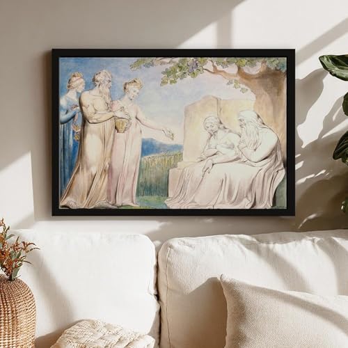 Impression sur toile Job Accepting Charity William Blake cadre suspendu 40x60 cm