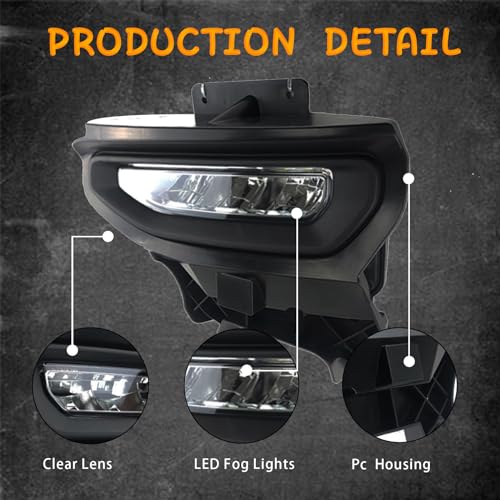 LED Fog Lights Compatible Assembly With 2016 2017 2018 GMC Sierra Front Bumper Driving Fog Lamp by Boxlight - Image 6