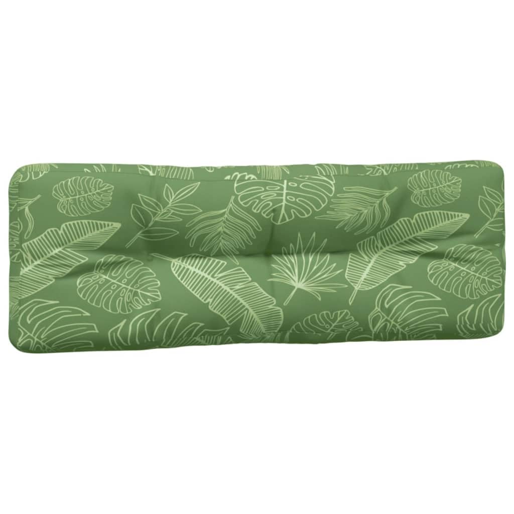 Cuscino per pallet, 2 pezzi, con motivo a foglie, cuscino impermeabile per seduta e schienale in poliestere, 120 x 80 x 12 cm, ideale per giardino, balcone, terrazza, comfort esterno e interno