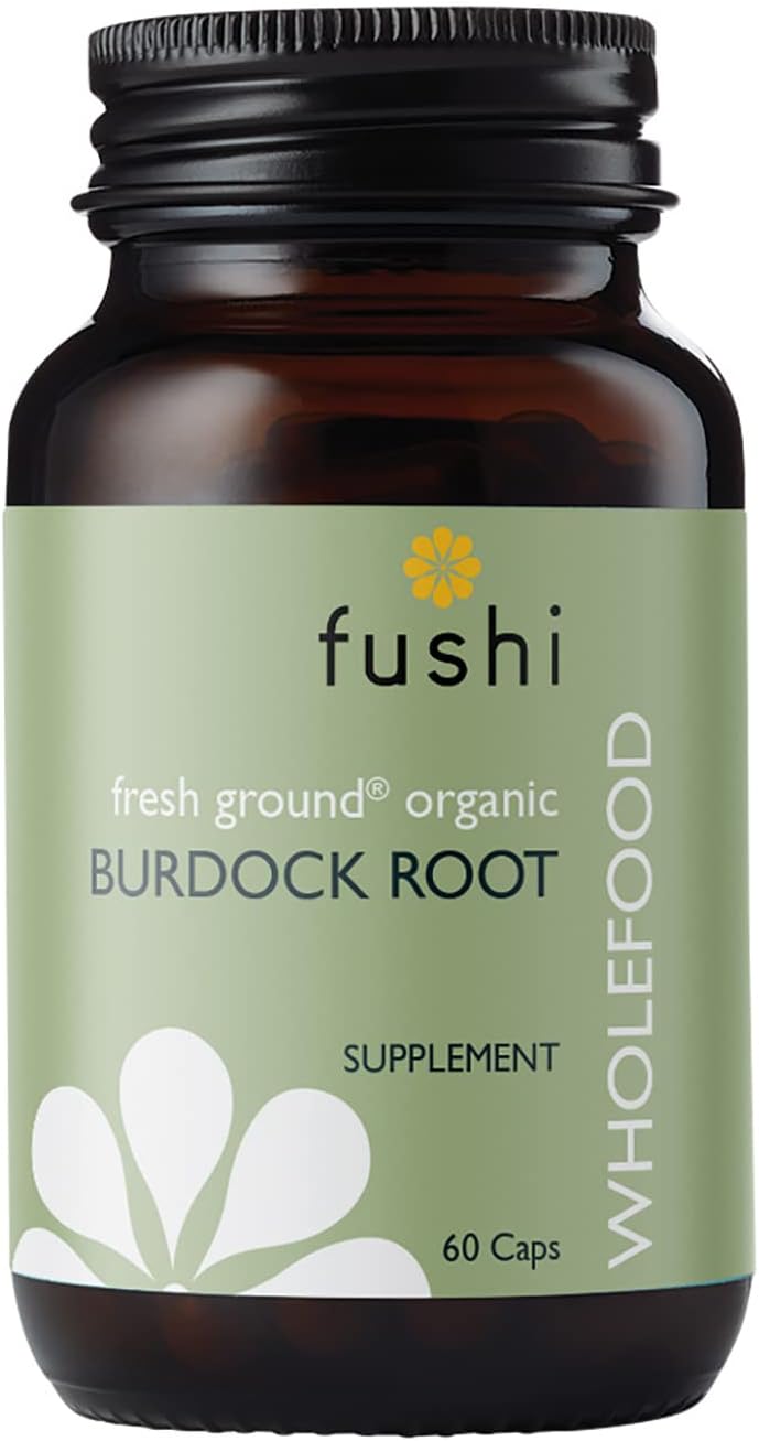 Fushi Organic Burdock Root (Arctium) Capsules, 60 Caps | Fresh-Ground Whole Food | Indigenously Sourced, Ethical, Vegan, Made in The UK