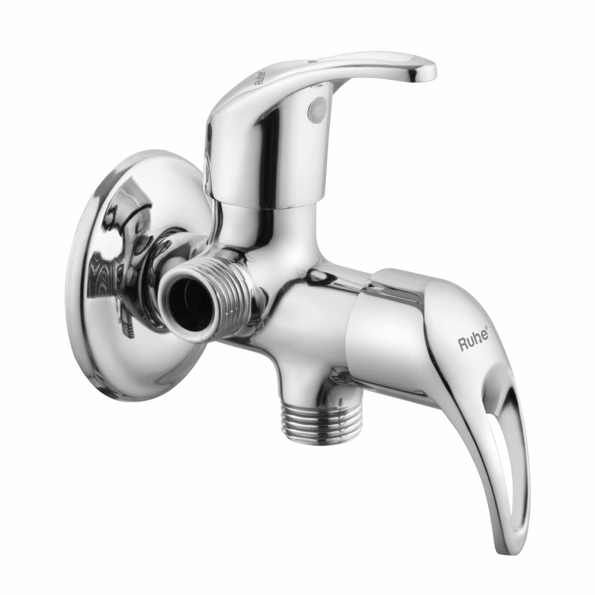 Ruhe® Aqua Brass Angle Valve Two Way Double Handle Faucet/Tap for Connecting Washing Machine Pipes/Health Faucets/Dishwashers & Hand Showers| Angle Cock Two Way Faucet/Tap in Chrome Finish (B09MK9TGLW) Amazon Price History, Amazon Price Tracker