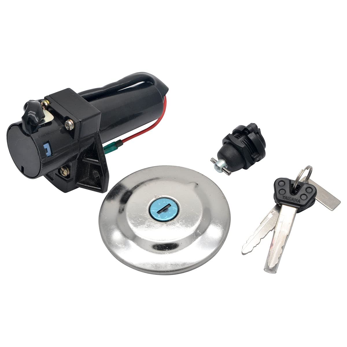 Riloer Juego de bloqueo de interruptor de encendido eléctrico para motocicleta, tapa de combustible y Gas, llave de bloqueo de asiento para Yamaha Ybr125 Ybr 125 2007-2014 ZH