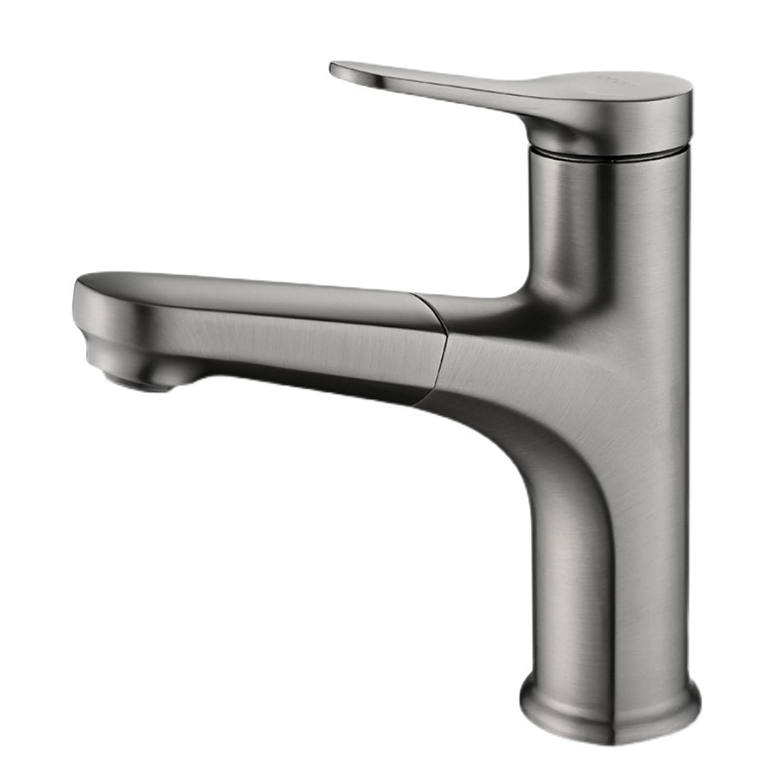 Robinet de lavabo monotrou en laiton gris pistolet avec mitigeur eau chaude et froide
