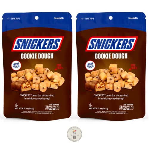 Taste Of Nature Cookie Dough Bites - Bite Sized & Ready To Eat With Candy Bar Pieces (Pack Of 2) (Snickers) #TOP23